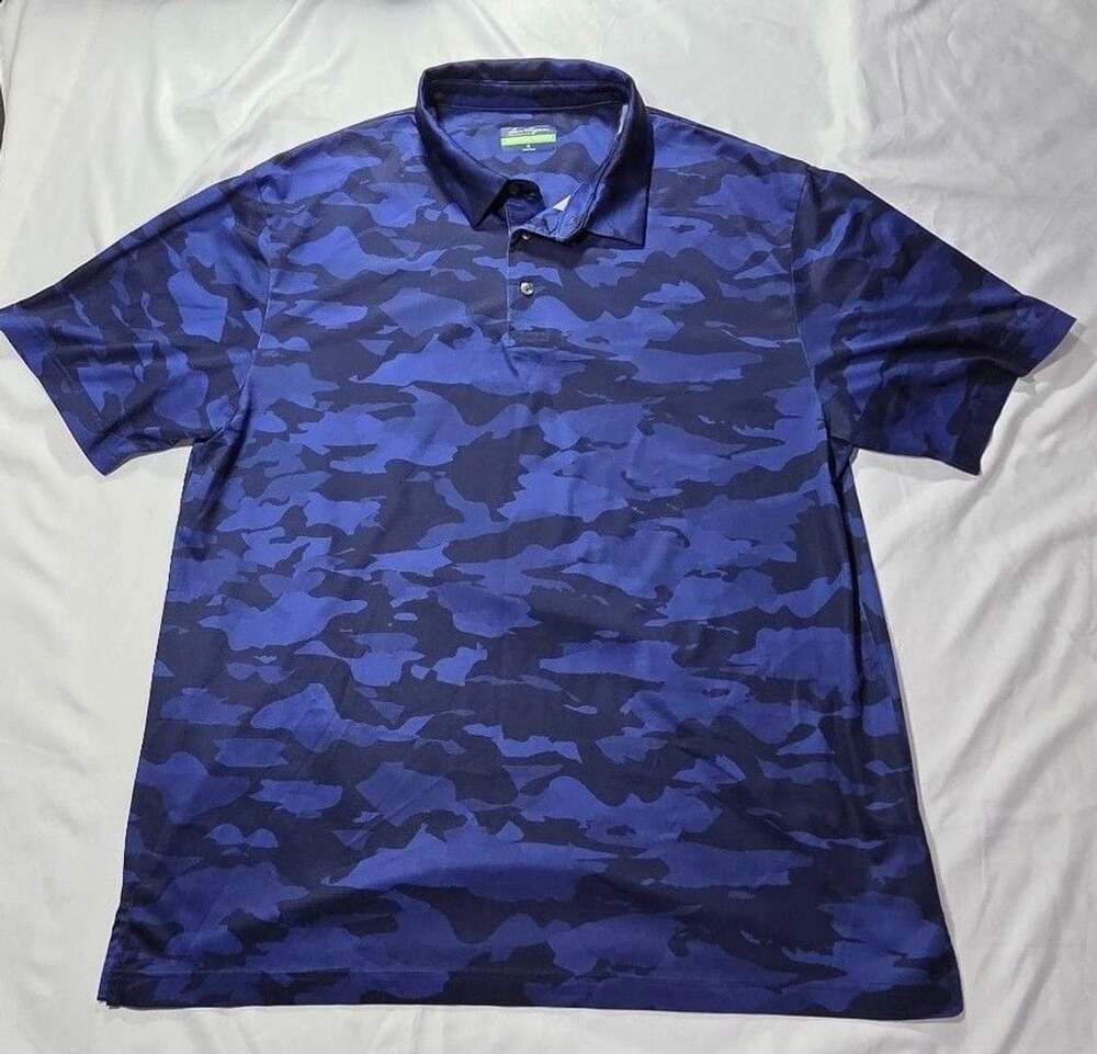 Ben Hogan Performance Polo Size XL Blue Camouflage Golf Shirt